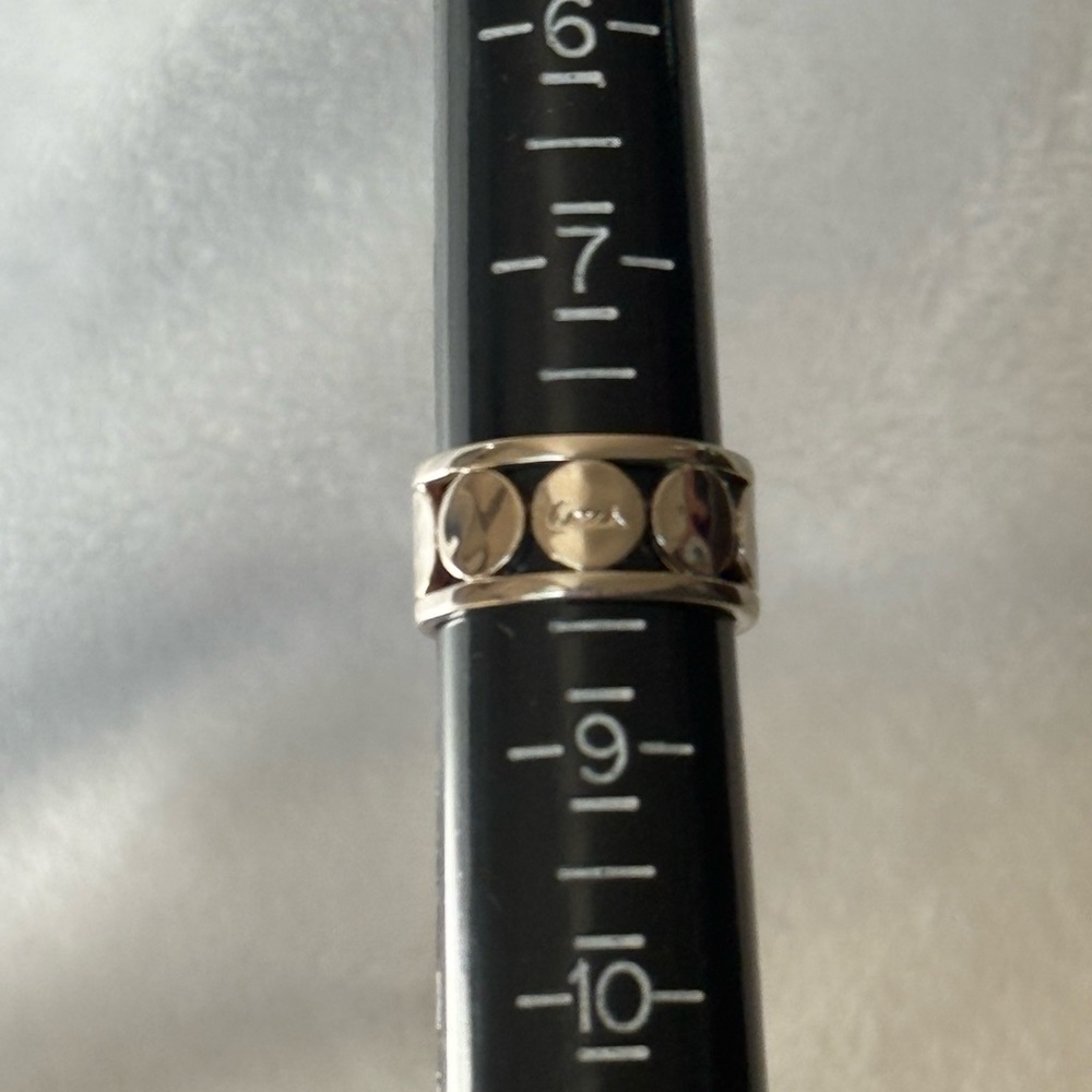 Coach Silver-Tone Women's Band Ring - Picture 7 of 9